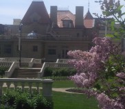 Sweet lilacs with the Lougheed House in the background