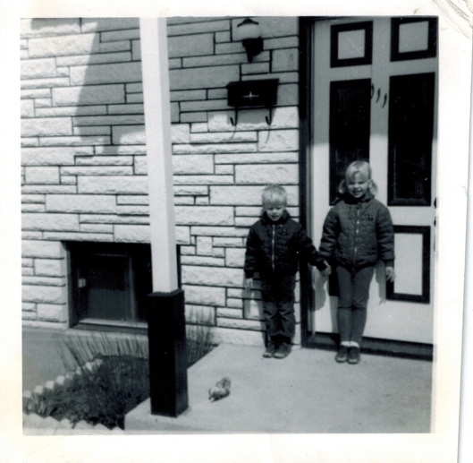 Mike and me standing in front of our house in Chateauguay, Quebec