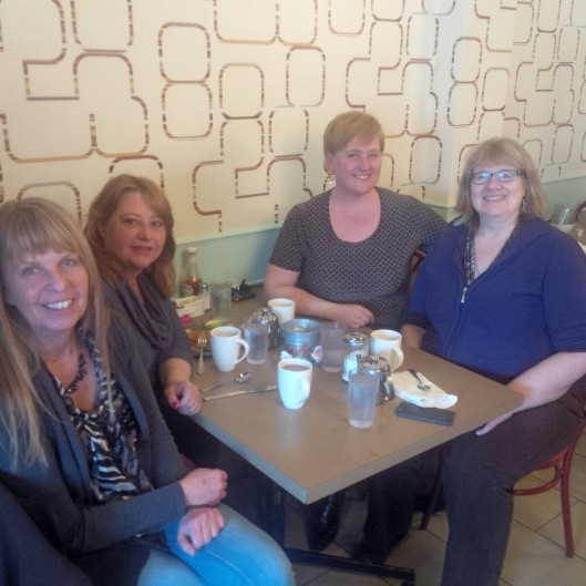 Me, Kathie, Carmen and Adele at the Breakfast Company, Calgary AB