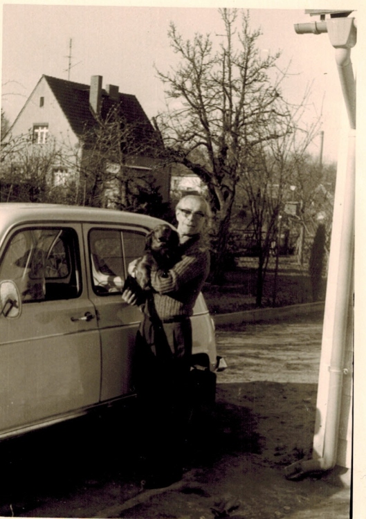 Opa, 66, with his daschund (Cherry) in 1973